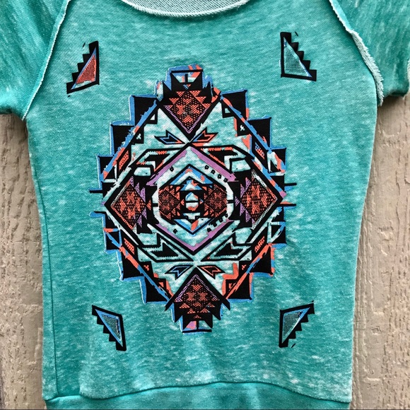 Sweater Project tribal print short sleeve sweater - Picture 2 of 5